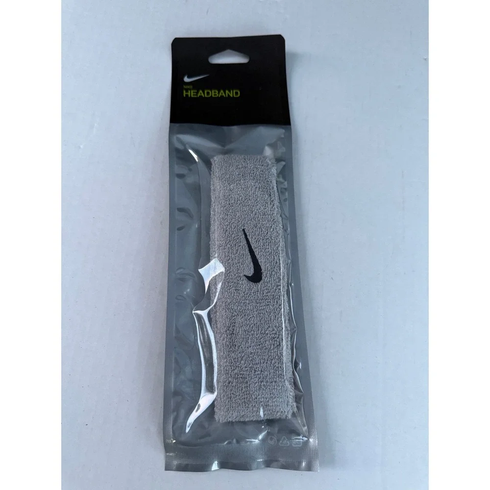Nike Swoosh Headband Grey Athletic Sweatband One Size New